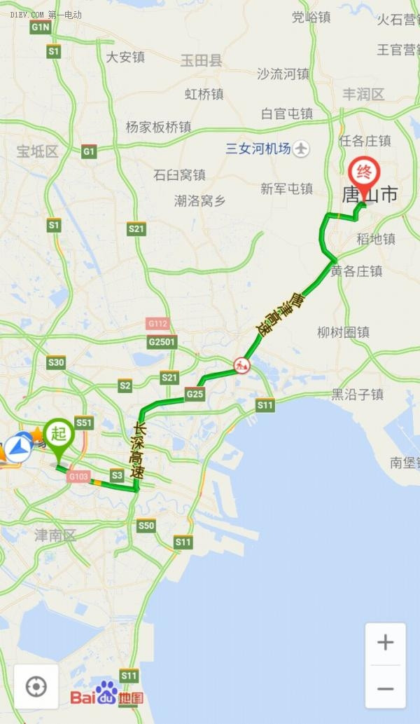 天津到唐山导航路线