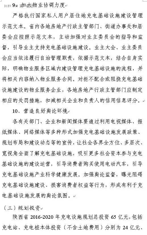 陜西省發(fā)布充電基礎設施規(guī)劃 2020年計劃建樁超過9.44萬