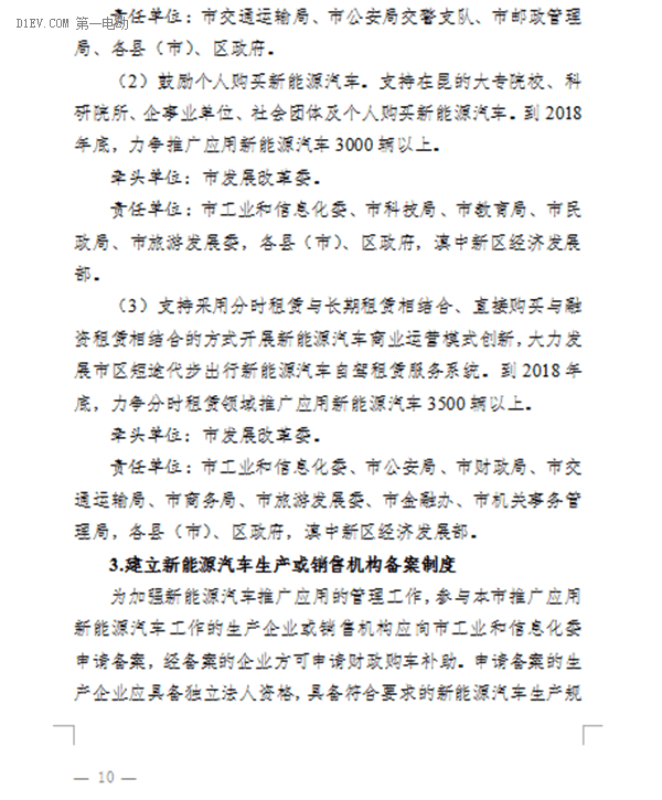 昆明發(fā)布新能源汽車推廣方案 計(jì)劃三年累計(jì)推廣10000輛