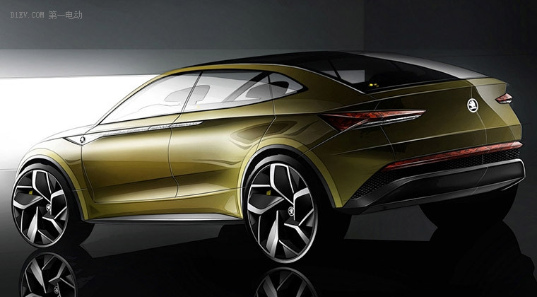 斯柯達Vision E純電動SUV效果圖曝光 劍指特斯拉Model X