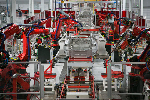 特斯拉的Model S生产线