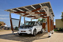 寶馬展示太陽能概念車庫 為電動汽車提供動力
