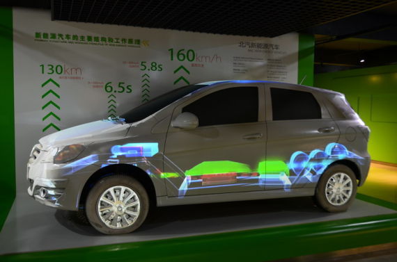 北汽E150EV純電動車內(nèi)部結(jié)構(gòu)投影