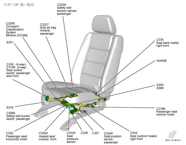 汽车座椅零件分析图图片