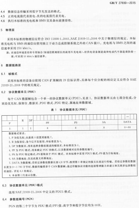 《电动汽车非车载传导式充电机与电池管理系统之间的通信协议》