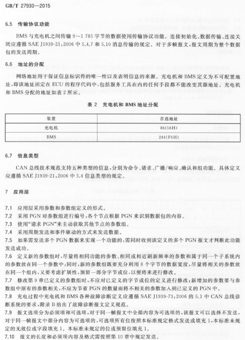 《电动汽车非车载传导式充电机与电池管理系统之间的通信协议》