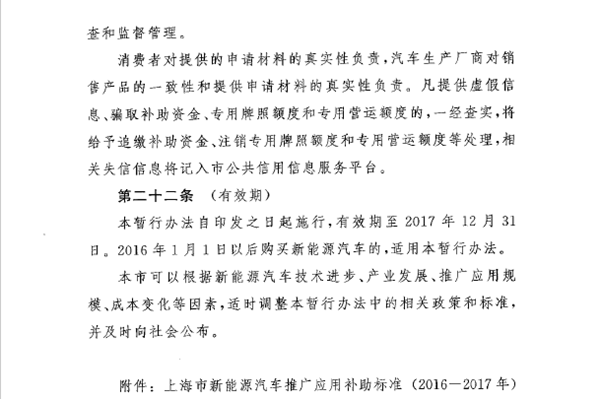 上海市新能源汽車(chē)補(bǔ)貼完整版 首提“按量退坡”與“責(zé)任評(píng)估”機(jī)制