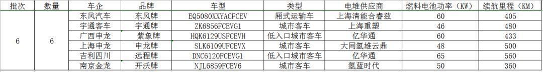 6款燃料電池汽車榮登第6批新能源推薦目錄，“廣西造”首上榜