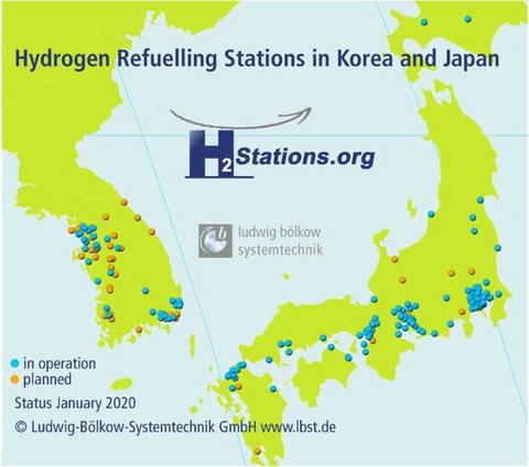 2019年全球加氢站新增83座，累计432座，加氢站建设进入新高峰