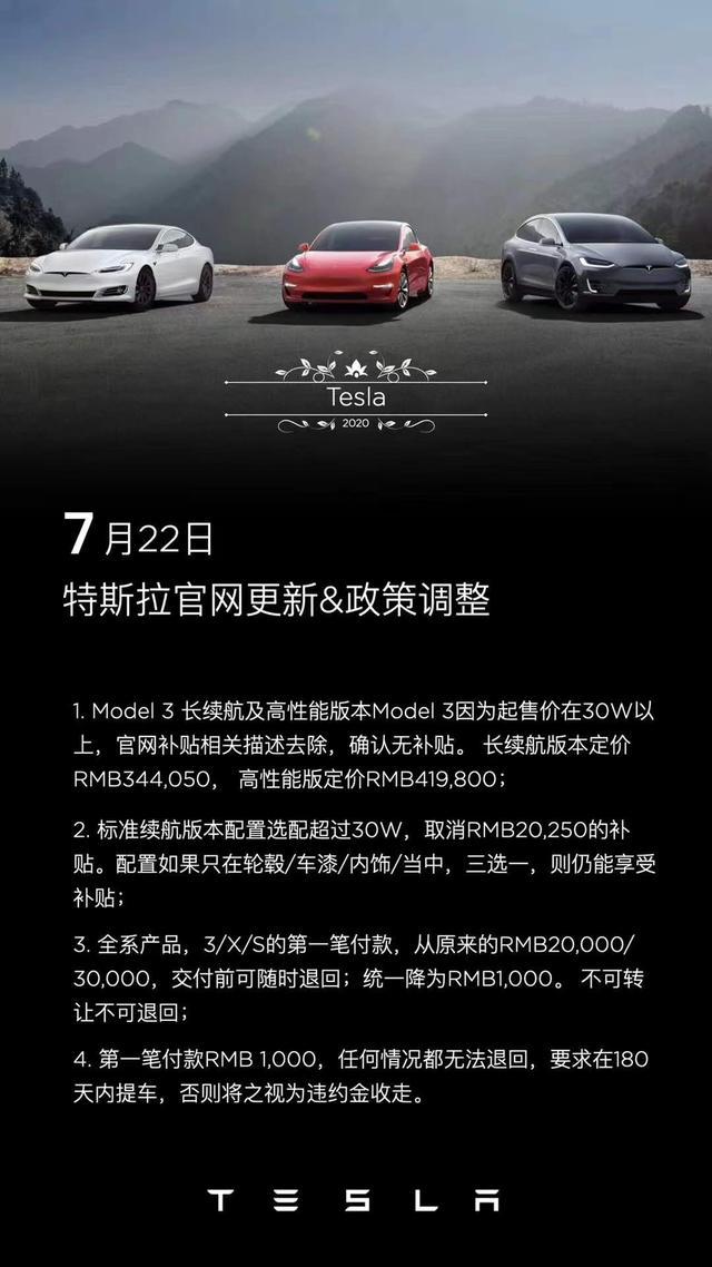 即將降價？特斯拉公布過渡期后政策調(diào)整，長續(xù)航版價格不變
