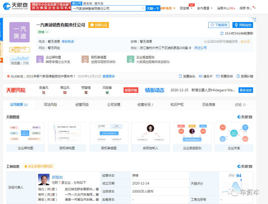 首个工厂计划投资超300亿！奥迪一汽新能源合资项目落户长春