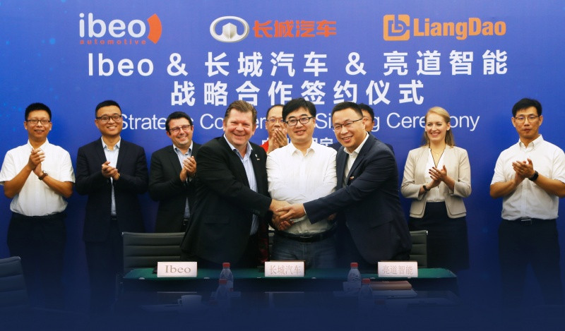 Great Wall Motors, Liangdao Intelligent и Ibeo подписали соглашение, и было достигнуто первое в мире сотрудничество по массовому производству твердотельных лидаров.