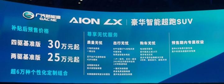 续航650百速3.9起售25万 广汽Aion LX能买吗