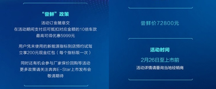 長(zhǎng)安新能源奔奔E-Star 嘗鮮價(jià)7.28萬元 續(xù)航里程301km