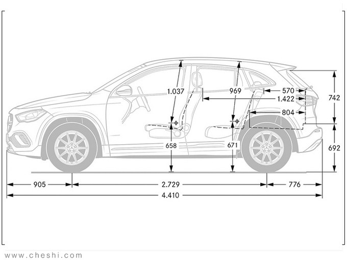 奔驰新GLA插混版尺寸曝光轴距比奥迪Q3还长-图5