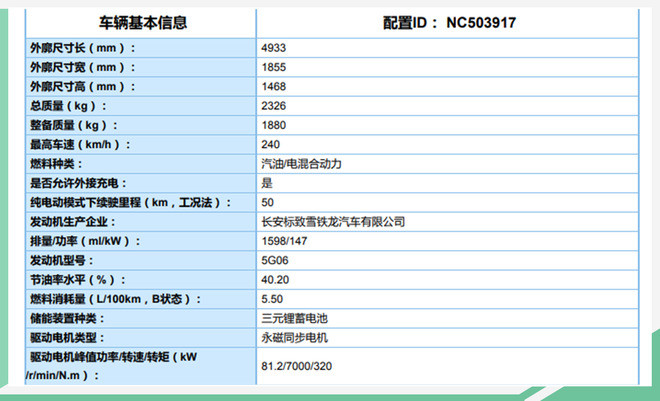 国产DS 9新消息 纯电续航50公里/电动机数据曝光