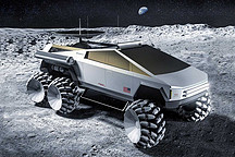 特斯拉 Cybertruck 月球車渲染圖曝光！或?qū)⒆鳛镹ASA月球車