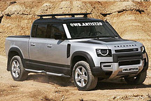 路虎衛(wèi)士皮卡版渲染圖曝光！受結(jié)構限制或?qū)R置