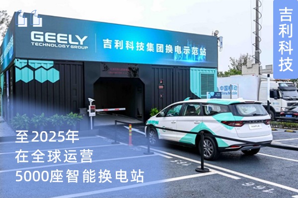 吉利科技：至2025年在全球运营5000座智能换电站