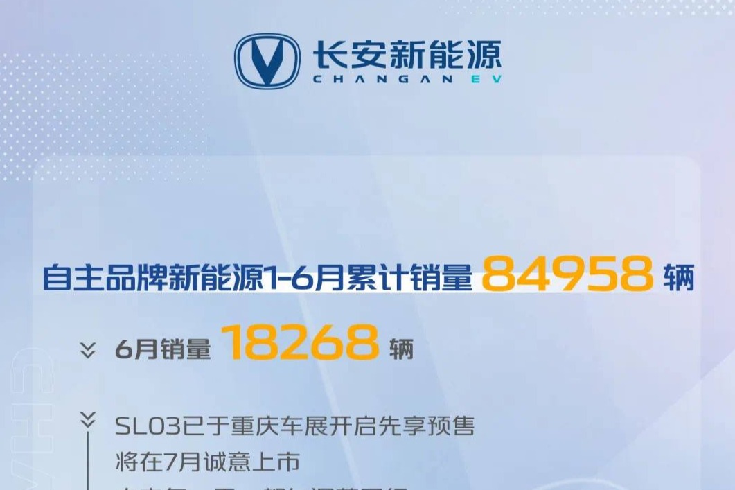 长安新能源公布6月销量