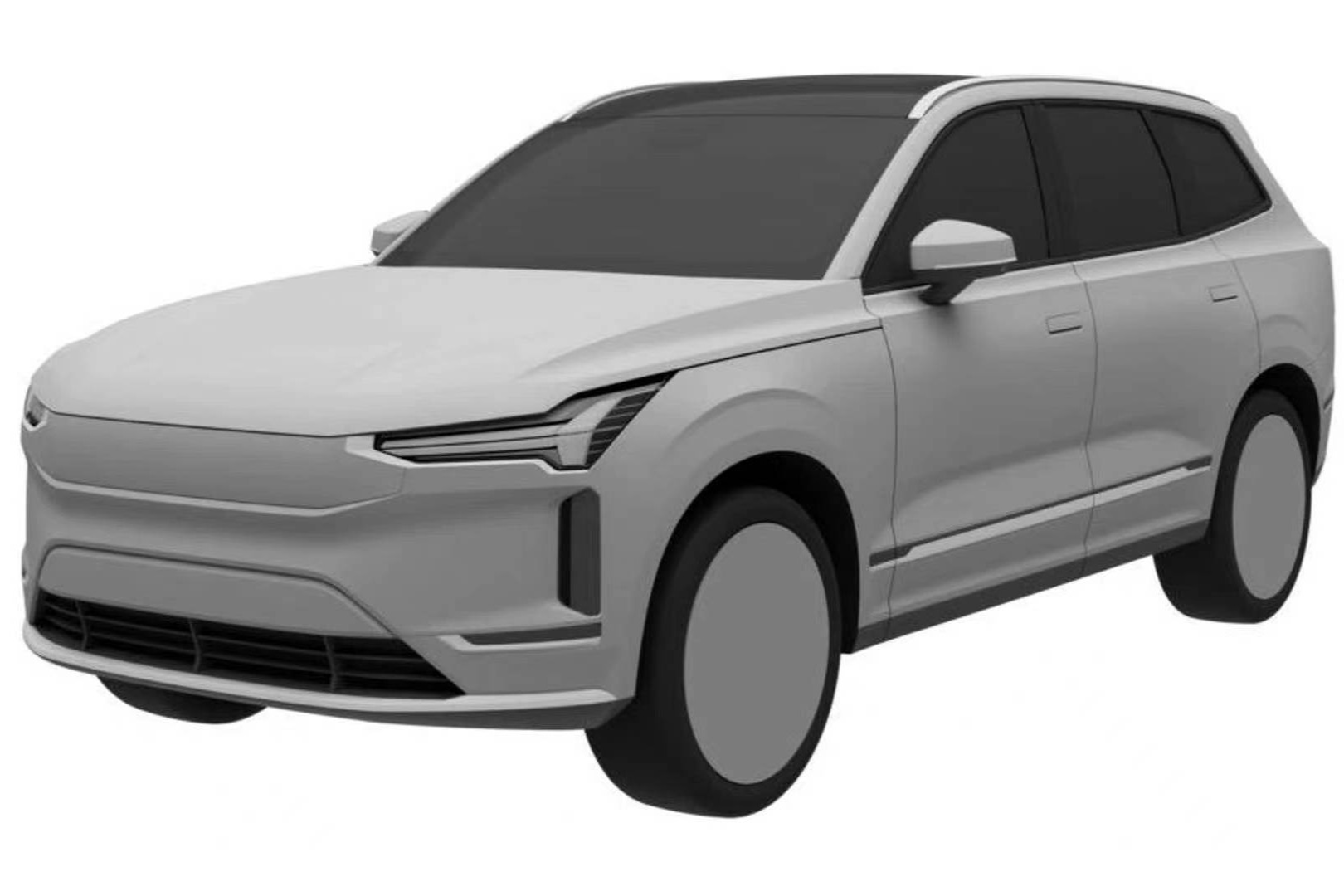 或为沃尔沃 XC90 纯电专利图，将基于 SPA2 架构打造