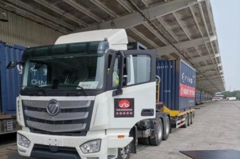 守護(hù)“北京藍(lán)”  首批福田智藍(lán)（寒區(qū)版）換電重卡投入北京砂石綠色運(yùn)輸