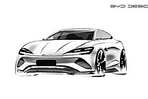 外觀神似保時(shí)捷Taycan？比亞迪海豹設(shè)計(jì)圖曝光