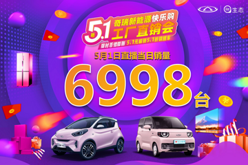 首日訂單6998！奇瑞新能源網(wǎng)紅小車喜迎51驚喜銷量！