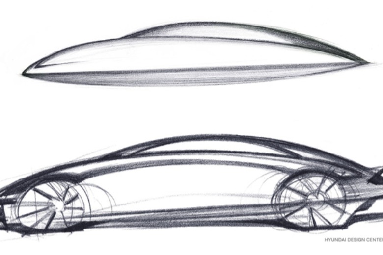现代IONIQ 6设计草图公布，最快7月中旬亮相