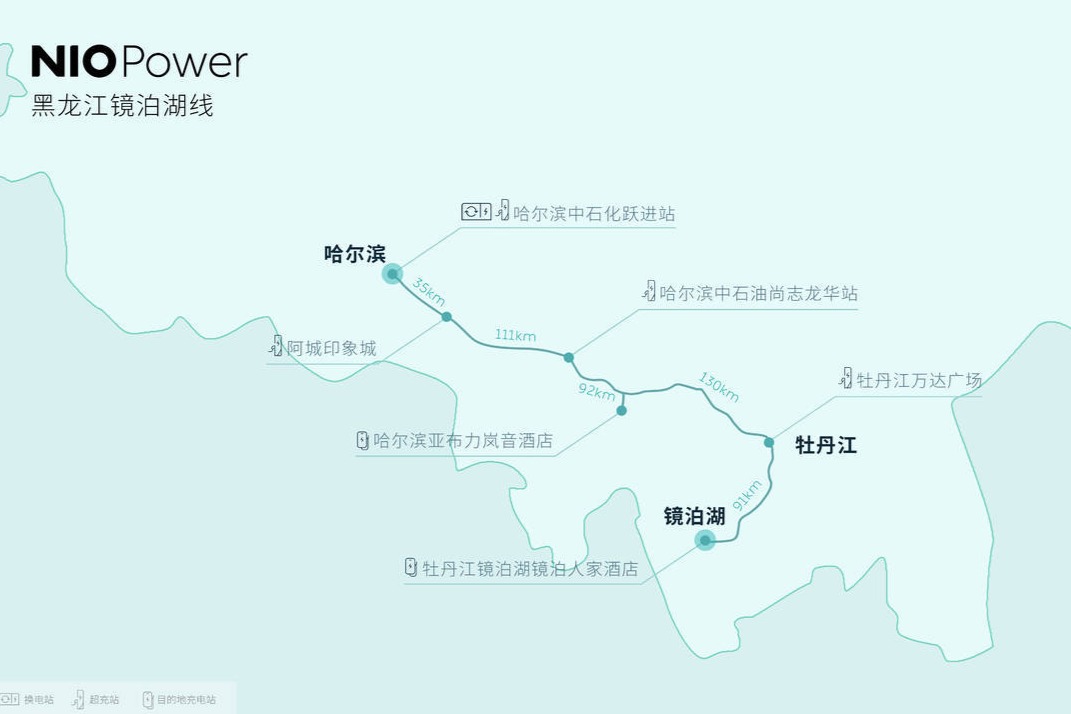 蔚来正式打通黑龙江镜泊湖充换电网络