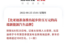比亞迪新車價(jià)格曝光！起步100萬，或命名星空，沖高端能行？