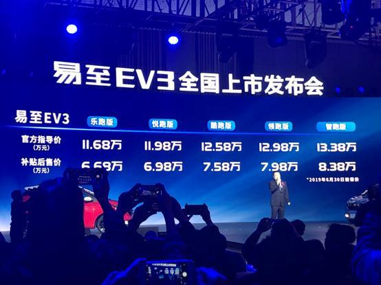 6.68萬元起的易至EV3 標(biāo)配是A00級別中絕無僅有的 還配了抬頭顯示