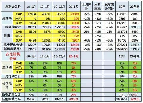 1月新能源市场大洗牌，多数自主品牌销量大幅下滑