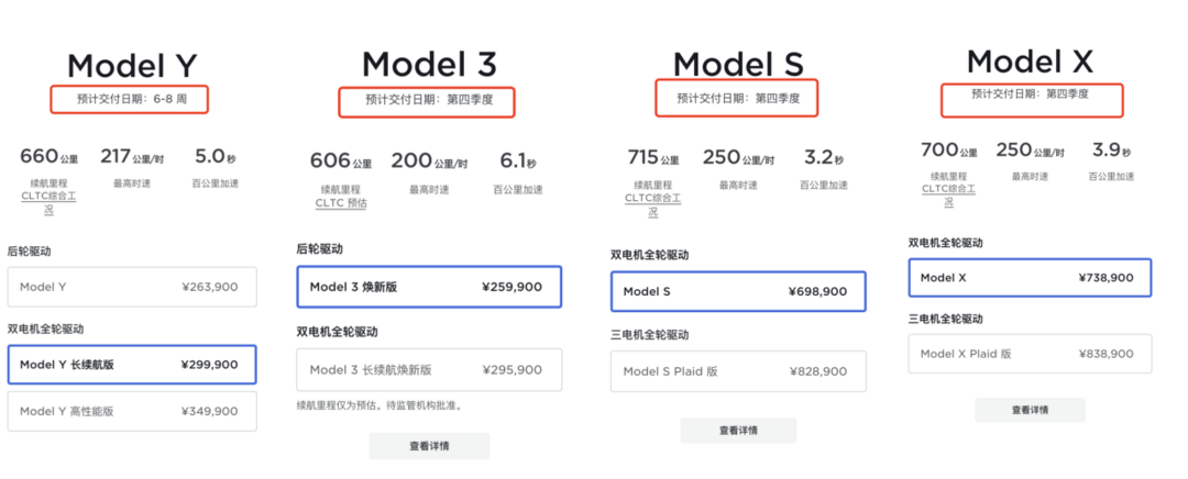 特斯拉 8 月交付超 8.4 万辆，多款车型交付时间延长至四季度