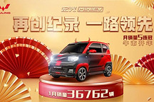 上汽通用五菱纯电动1月销量破3.8万辆 超越比亚迪暂列第一