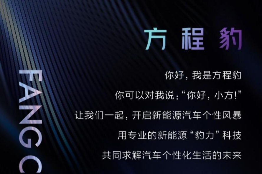 主打专业个性,比亚迪F品牌正式定名方程豹