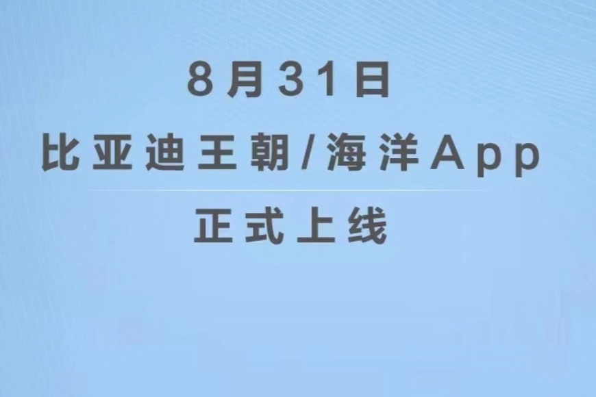 比亚迪宣布：王朝/海洋App将上线，独立运营