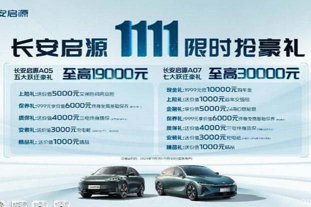 长安启源推出限时优惠活动 启源A07最低仅需14.79万元