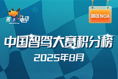 中國(guó)智駕大賽積分榜（2025年8月）