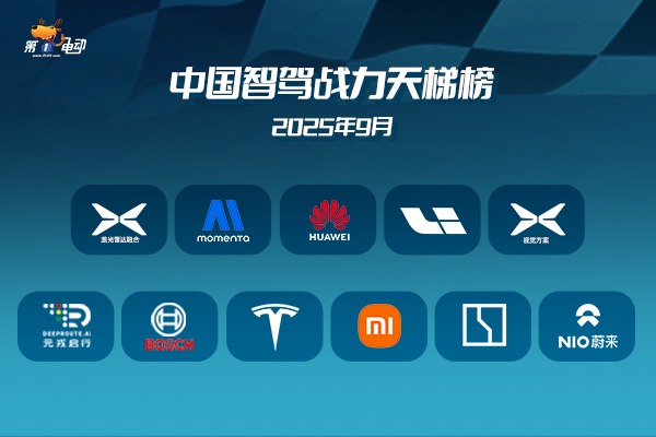 中國智駕戰(zhàn)力天梯榜（2025年9月，上）