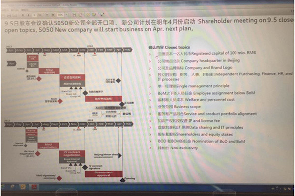 奥迪关于成立出行公司的内部文件