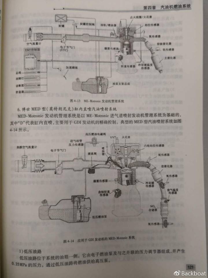 吉林大学2013版《汽车构造》教材发动机汽油喷射系统部分内容及结构示意图