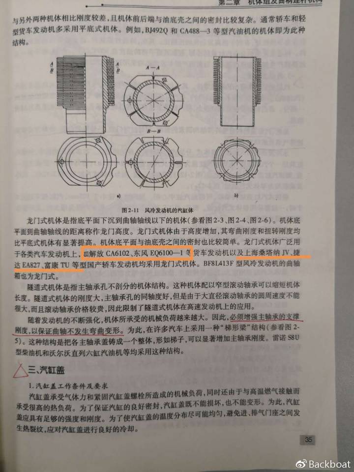 吉林大学2013版《汽车构造》教材龙门式机体结构部分内容