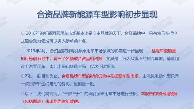 36頁PPT：2019年4月新能源乘用車銷量報告