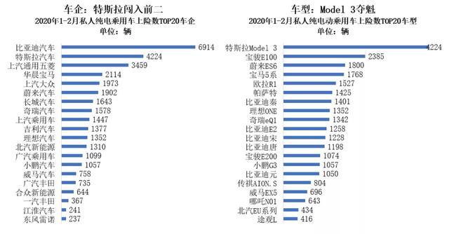 2月新能源車市：特斯拉拿下3項(xiàng)第一