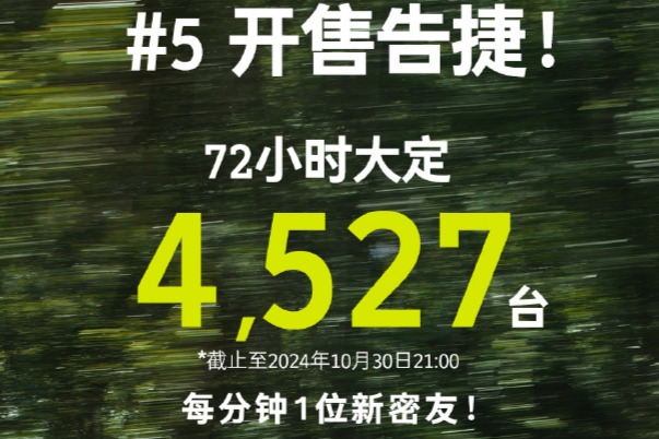 smart精灵#5开售72小时订单破4500台，超长续航版最受欢迎