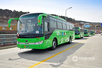 山东烟台：长岛县举行50辆纯电动公交启动仪式