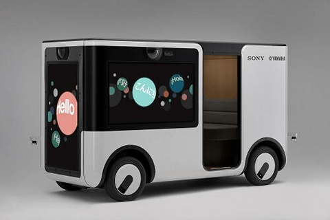 自动驾驶，自动驾驶汽车SC-1 Sociable Cart,超声波传感器,2D激光图像探测和测距系统，流媒体广告