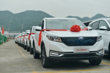 小康股份旗下首批200台赛力斯3出口