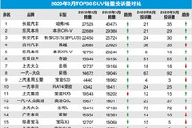 2020年9月TOP30 SUV销量投诉量对应点评